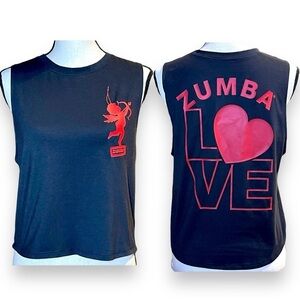 Zumba Love Graphic Black Red Zumba Wear Tank Tee Valentine’s Day Size Small